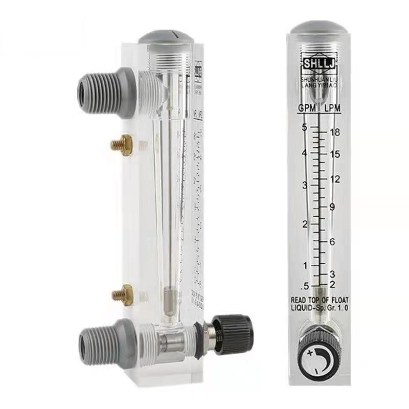 Acrylic OEM PVC/SS Connection 5GPM Panel Mount Flowmeter Water Flow Meter For RO