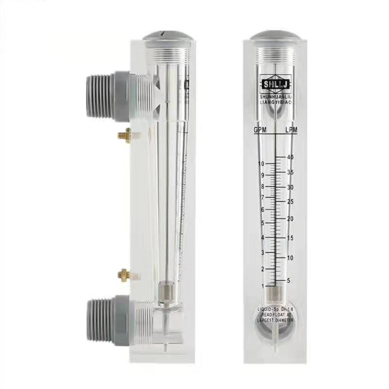Acrylic OEM PVC/SS Connection 5GPM Panel Mount Flowmeter Water Flow Meter For RO